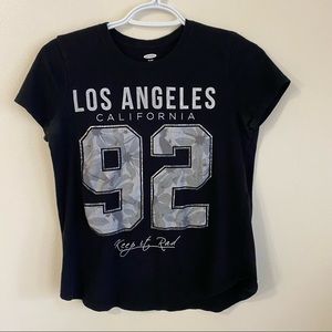 a1508-k5~ Old Navy~XL~Girls~Short Sleeve Top, Crewneck T Shirt~Black Color~Used